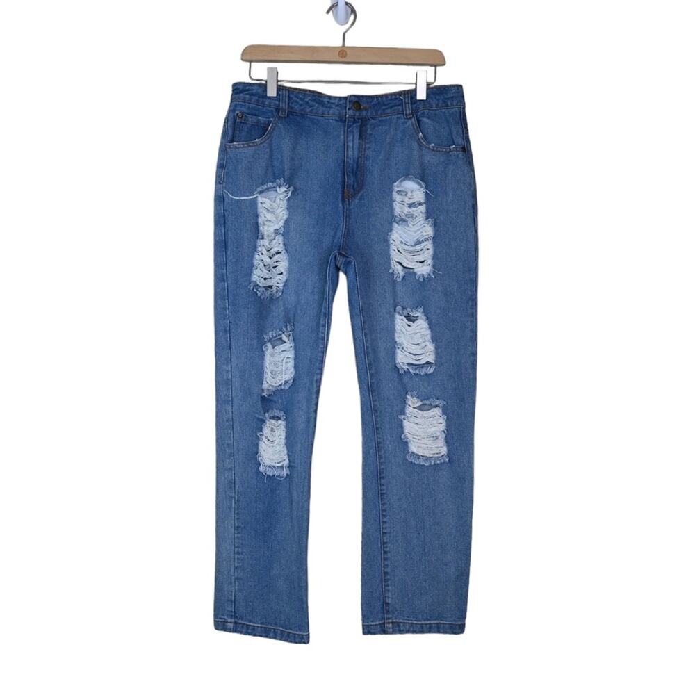 Chelsea & Violet Womens 31 Distressed Straight Leg Ankle Jeans